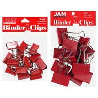 JAM Paper - Assortiment de pinces à baguette colourées - tailles moyenne et grande - pinces rouges - 27 pinces/paquet-Couleur : Rouge | Fabriquées en acier trempé pour une prise ultra solide