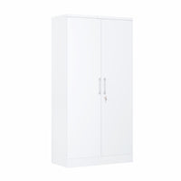 Ceha - Armoire de rangement métallique BDM-180 avec étagères réglables - Blanc-Livré à plat pour une livraison facile et un montage rapide