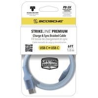 Scosche - câble de recharge USB-C à USB-C 6 pi avec enrouleur de câble - bleu-Son cable tresse de 6 pi lui confere plus de flexibilite, de resistance et durability, et il ne s'emmele pas