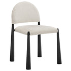Modway - Hayley Tissu rembourré Fauteuil d’appoint de salle à manger - Crème noire-Fauteuil latéral polyvalent pour salle à manger