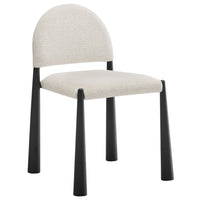 Modway - Hayley Tissu rembourré Fauteuil d’appoint de salle à manger - Crème noire-Fauteuil latéral polyvalent pour salle à manger