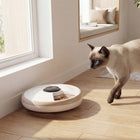 PawHut - Distributeur automatique de nourriture pour chat avec minuterie pour 6 repas - brun clair-L'écran LED affiche clairement l'heure actuelle et l'autonomie restante de la batterie 