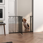 PawHut - Porte pour Chien Extra Large 30" - 45" L avec Système de Verrouillage Double - Noir-Largeur ajustable de 29,5 po à 45,3 po (75-115 cm)