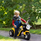 Aosom - moto électrique pour enfants 6v, moto tout-terrain à batterie jaune-Trois larges pneus texturés assurent une conduite stable et sécurisée 