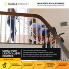 Mobile StairLift - Helix - Fauteuil roulant d’escalier portable - couleurs assorties-Roues intégrées facilitant le déplacement au niveau du sol entre différents emplacements