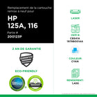 CIG - Cartouche de toner CB541A HP 125A remise à neuf - rendement standard - cyan- Écologique : Remanufacturé à partir d'une cartouche HP originale recyclée