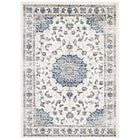 Modway - Lilja Médaillon vintage vieilli Tapis de 5 pi l x 8 pi L - Ivoire et bleu marocain-Tapis de décor vintage vieilli
