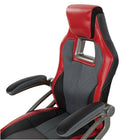 OSP Designs - Chaise de course - gris anthracite avec garniture rouge-Accoudoirs relevables réglables