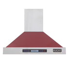 KUCHT KRH3615-R 36 po Hotte murale professionnelle - 900 CFM - Acier inoxydable/Rouge-La hotte professionnelle est équipée de trois ventilateurs puissants pouvant atteindre 900 CFM, offrant plusieurs niveaux de débit d’air et captant la fumée et les odeurs de cuisson dans un fonctionnement silencieux