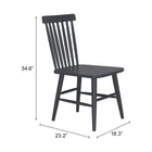 Zuo - Zeilen Chaise de salle à manger - Noir - Ensemble de 2-6