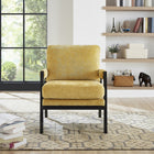 Brassex - Chaise d'appoint 932750 Hugo - jaune-Revêtement en tissu chenille riche