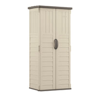 Suncast - Abri vertical - couleur Vanille-Les panneaux en résine multi parois sont conçus pour la solidité et la durabilité.