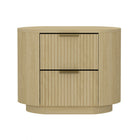 Manhattan Comfort - Table de nuit moderne Olivia 67 cm, chêne naturel et or-Table de nuit moderne pour chambre et salon