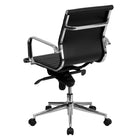Nicer Interior - chaise de bureau à dossier bas de style groupe nervuré - noir-Le mécanisme d'inclinaison du genou permet l'inclinaison avec verrouillage de l'inclinaison pour plus de confort