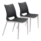 Zuo - Ace Chaise de salle à manger - Noir/Argent - Ensemble de 2-Assemblage requis