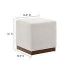 Modway - Tilden Boucle carré 17" Rembourré Ottoman - Noyer des nuages-Rembourrage en mousse dense