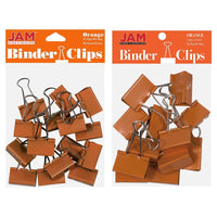 JAM Paper - Assortiment de pinces à baguette colourées - tailles moyenne et grande - pinces orange - 27 pinces/paquet-Couleur : Orange | Fabriquées en acier trempé pour une prise ultra solide