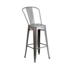 Plata Import Tolix Tabouret à dossier haut (MC-001HA-B)-Tabouret de bar
