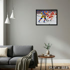 Leon Draisaitl 20x29 sur toile Oilers 2023 Heritage Classic-H - Toile encadree - 31" x 22"-Prêt à accrocher - livré entièrement assemblé