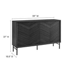 Modway - Harper Chevron Buffet - Noir-Étagères ajustables