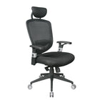 TygerClaw – Fauteuil de bureau à dossier élevé aéré et appui-tête, 25,6 x 12,6 x 28 po, noir-Reste au frais et confortable toute la journée avec un dossier en mesh respirant qui laisse circuler l’air pour éviter la transpiration, même pendant des heures de travail