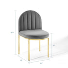 Modway - Isla Chenal Touffé Performance Velvet Fauteuil d’appoint de salle à manger - Gris or-Conception en coquille