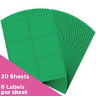 JAM Paper -'“Étiquettes postales, 4 x 3 1/3 po, vert gamma Astrobright, 240 par paquet-4 x 3,33 po