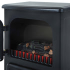 HOMCOM - Foyer électrique portatif sur pied 16 po, 750/1500 W, noir-La minuterie d'arrêt automatique empêche la surchauffe, ce qui garantit sa durabilité et sa sécurité