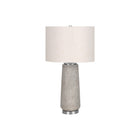 Monarch Specialties - Luminaire - 29 po H Lampe De Table - Résine Grise - Abat-Jour Ivoire / Crème - Moderne-Cette lampe moderne et élégante de 29 pouces de haut est conçue avec une base cylindrique subtilement texturée en résine grise et accentuée par un pied en métal argenté poli, surmontée d'un élégant abat-jour en lin ivoire et finie par un embout argenté