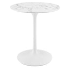 Modway - Lippa Rond de 28 po Faux marbre Table à manger, Blanc-Table à manger moderne