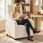 HOMCOM - Fauteuil inclinable push back avec siège rembourré pour home cinéma - beige-Idéal pour des activités telles que la lecture d’un livre, regarder la télévision ou faire une sieste 