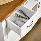 HOMCOM - Buffet de cuisine avec vaisselier, tiroir utilitaire et 3 portes - blanc-Couleur : blanc et noyer clair 