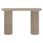Hudson&Canal - Table console ovale cannelée Isa - 55 po l - Blanc aulne-La table est fabriquée en MDF et PVC de haute qualité avec une finition imitation bois