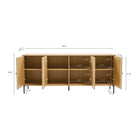 Manhattan Comfort - Magnolia 70,9 po Buffet Moderne - Chêne Naturel-Portes à fermeture en douceur avec poignées en métal