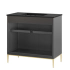 Modway - Awaken 36" Vanette de salle de bain - Noir noir-Rangement spacieux