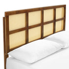 Modway - Sidney Canne et bois Lit plateforme Queen avec pieds angulaires, Noyer-Capacité de poids : 600 lb