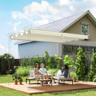 Outsunny - auvent de pergola rétractable UV30+ protégé 8 pi L x 9,4 pi l pour cadre de pergola 7 pi L x 10 pi l, blanc crème-Cette couverture de pergola possède des poches uniquement pour cinq barres