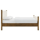 Modway - Maven Taille reine Boucle Tapis Lit de plateforme, Noyer plume-Support en lattes de bois