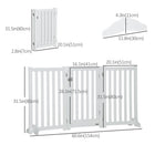 PawHut - Barrière pour chien 3 panneaux pliable avec pieds pour taille moyenne et inférieure - blanc-Panneaux flexibles pouvant être disposés de différentes manières 