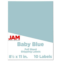 JAM Paper - Étiquettes autocollantes pleine page, 8 1/2 x 11 po, bleu poudre, 2 packs de 10 étiquettes-Dimensions : 8,5 po x 11 po