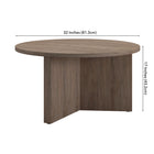 Hudson&Canal - Table basse ronde Anders de 81 cm de large par - Chêne gris vieilli-Dimensions du produit : 32" L x 32" l x 17" H