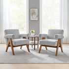 Modway - Lyra Tissu Fauteuil - Tissu gris clair - Ensemble de 2-Cadre en contreplaqué, pieds en caoutchouc