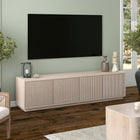 Hudson&Canal - Meuble TV Hanson pour téléviseurs jusqu'à 85 pouces - Blanc aulne-Caractéristiques assemblage facile