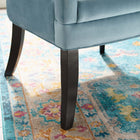 Modway - Harken Performance Velvet Chaise d’accent - Bleu clair-Tissu résistant aux taches durable
