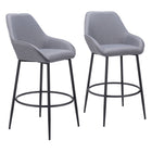 Zuo - Vila Tabouret de bar - Gris - Ensemble de 2-Support pour les bras