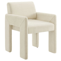Modway - Daven Tissu Chaise de salle à manger rembourrée in Écru-Fauteuil polyvalent pour salle à manger