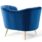 Modway - Opportunity Performance Velvet Fauteuil - Marine-Pieds en acier inoxydable doré écartés