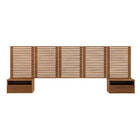 Modway - Render Ensemble 7 pièces : Tête de lit Queen murale et tables de chevet modernes - Noyer-Construction durable en panneaux de particules