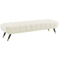 Modway - Adept Performance Velvet Banc - Ivoire-Établi chic Mid-Century Modern