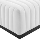 Modway - Conjure Chenal Touffé Tissu rembourré Ottoman - Noir Blanc-Base noire mate